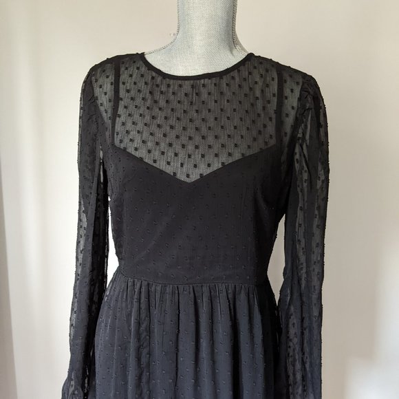 Beautiful black midi dress with sheer detail: perfect Christmas dress - Picture 12 of 12